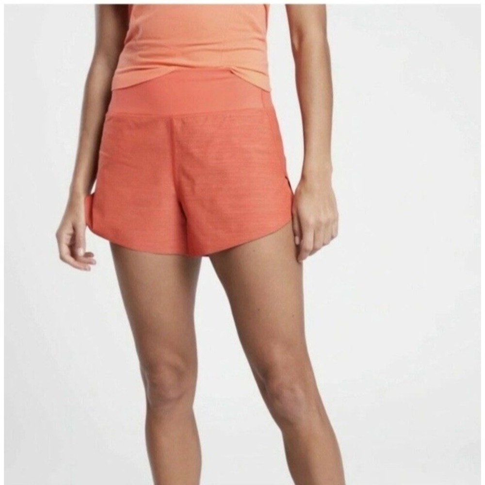 Athleta Women Size 1X Run With It Textured 3.5 Short Coral Athleisure